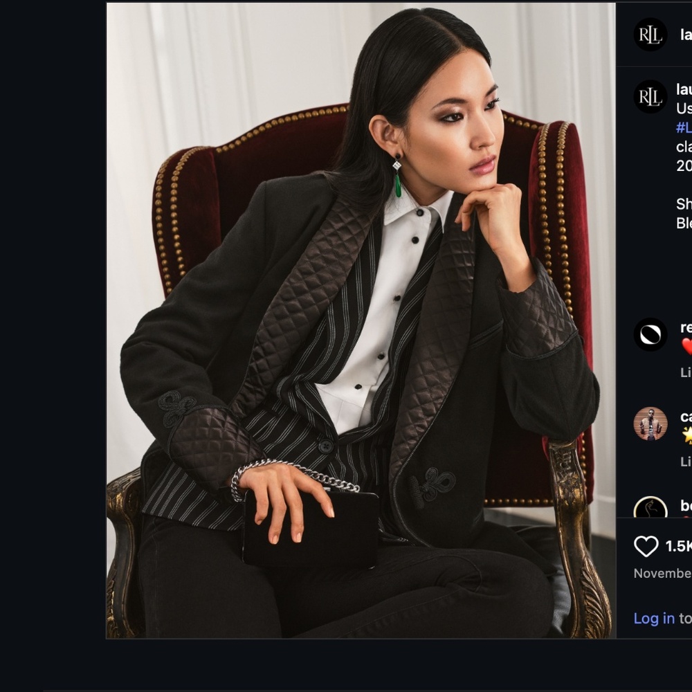 LAUREN Quilted-Satin-Trim Wool-Blend Coat